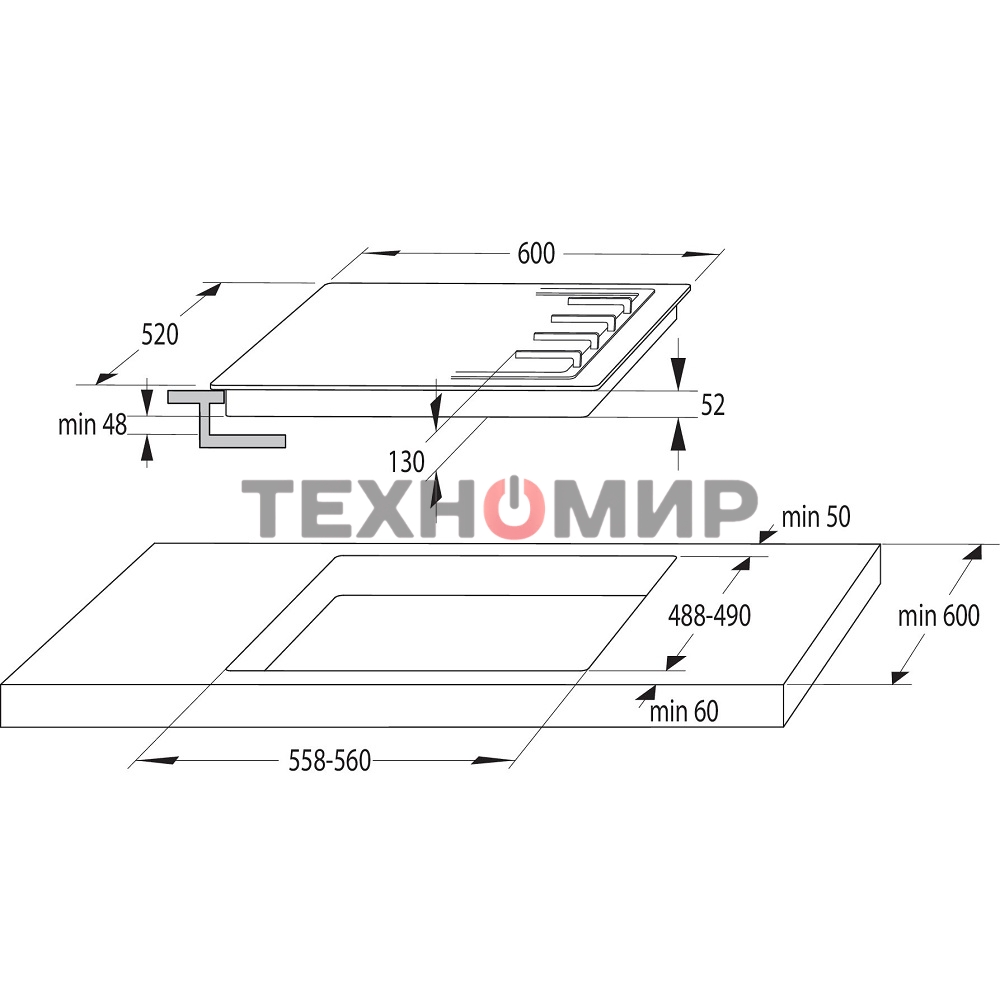 Газовая варочная панель Gorenje GW641EXB черный