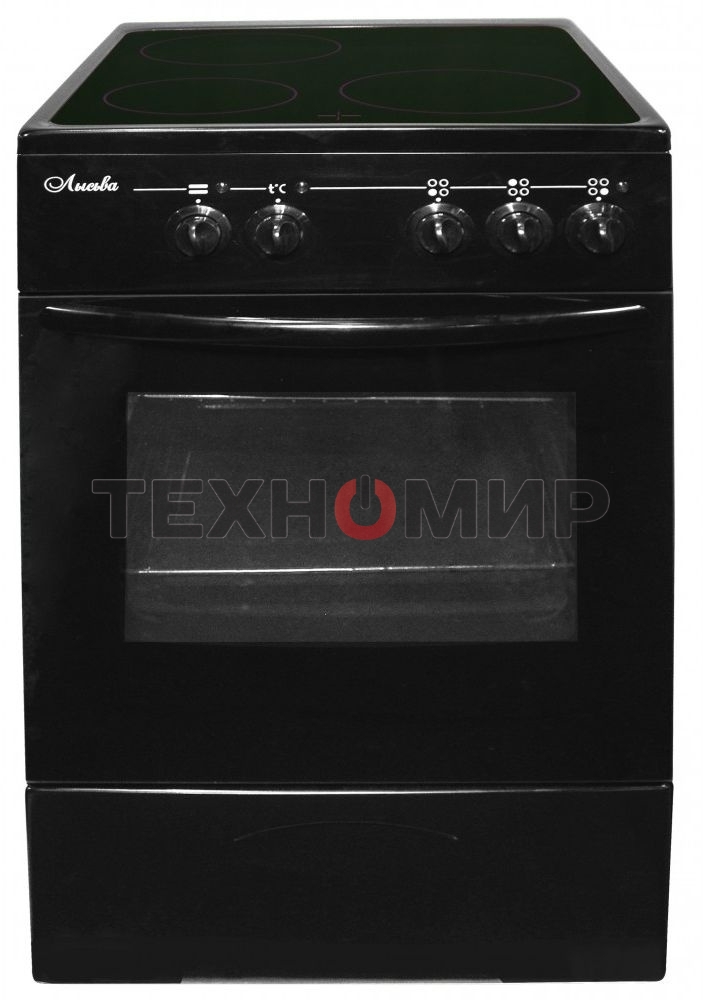 Плита электрическая Лысьва EF3001MK00 черный, конфорок 3 электрических, духовка 57 л, 50 см x 84 см x 60 см