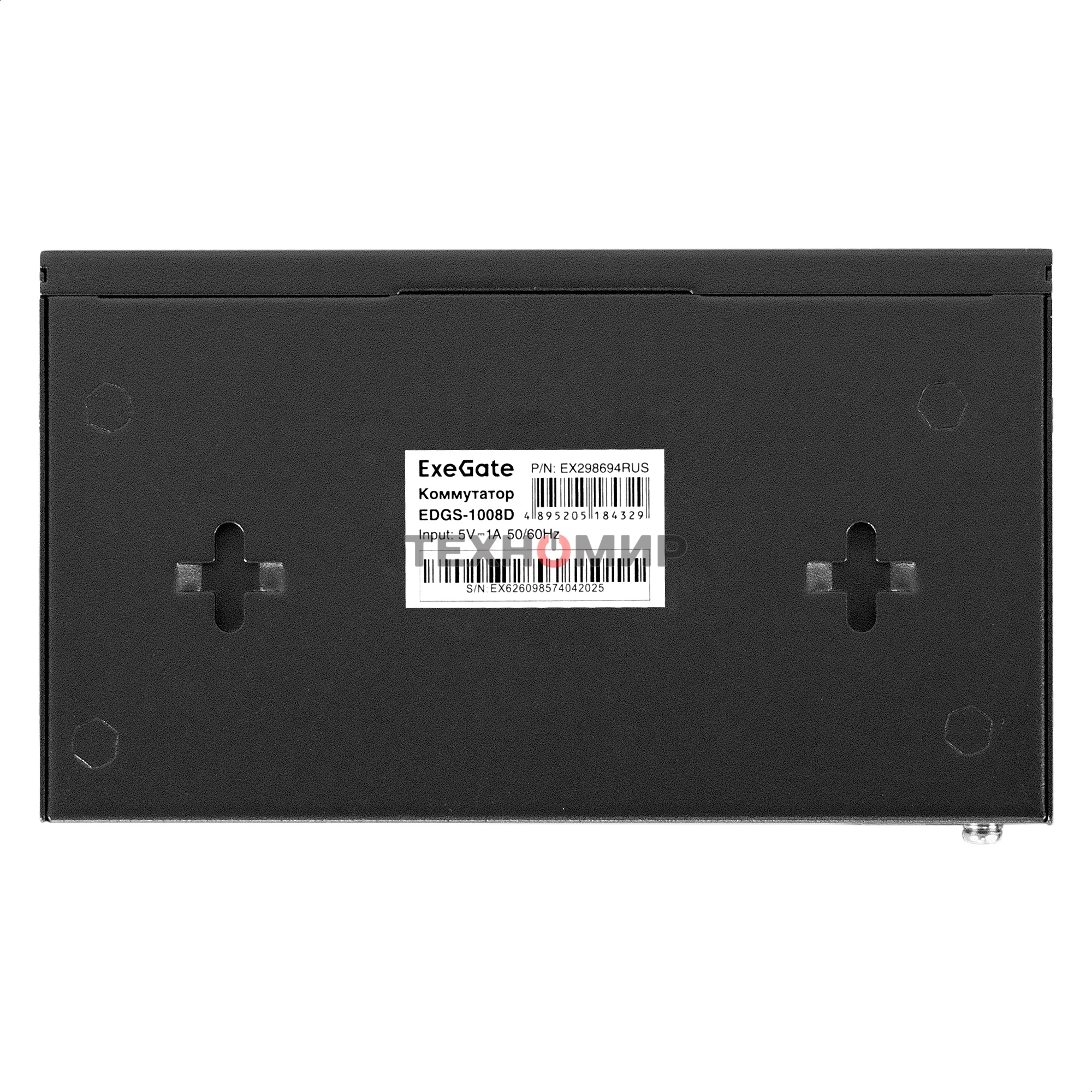 Коммутатор неуправляемый ExeGate EDGS-1008D (8-портовый гигабитный UTP 10/100/1000 Base-T, металлический корпус, с функцией энергосбережения (Green Ethernet Technology), настольный/настенный))