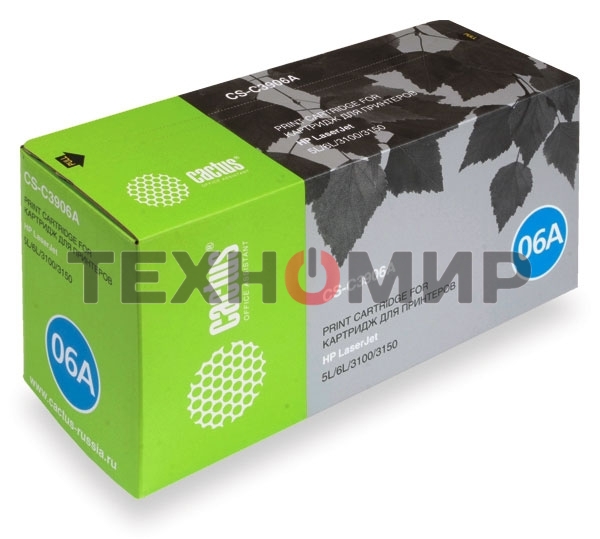 Картридж лазерный Cactus CS-C3906A черный для HP LaserJet 5L/6L/3100/3150 (2500 стр.)