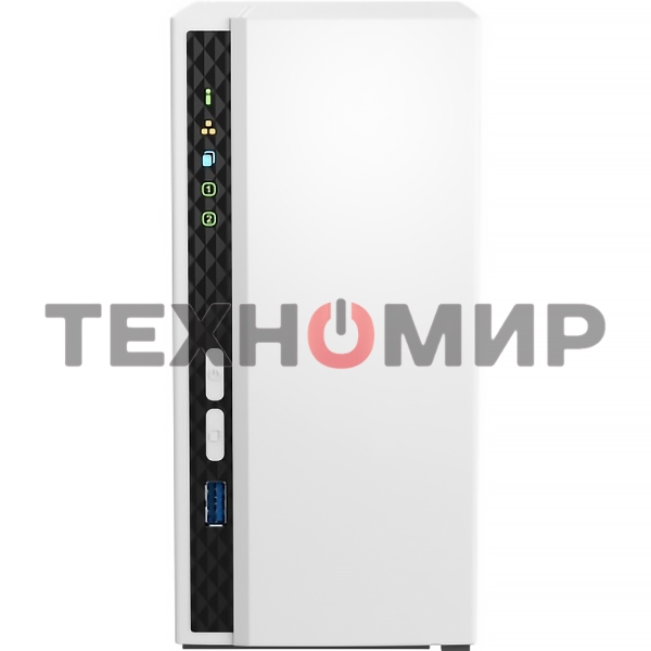 Сетевое хранилище SMB QNAP TS-233 NAS 2 HDD trays. ARM 4-core Cortex-A55 2.0GHz, ram 2 Gb (max), 1x1GbE, 2xUSB 2.0 port,1xUSB 3.2 Gen 1