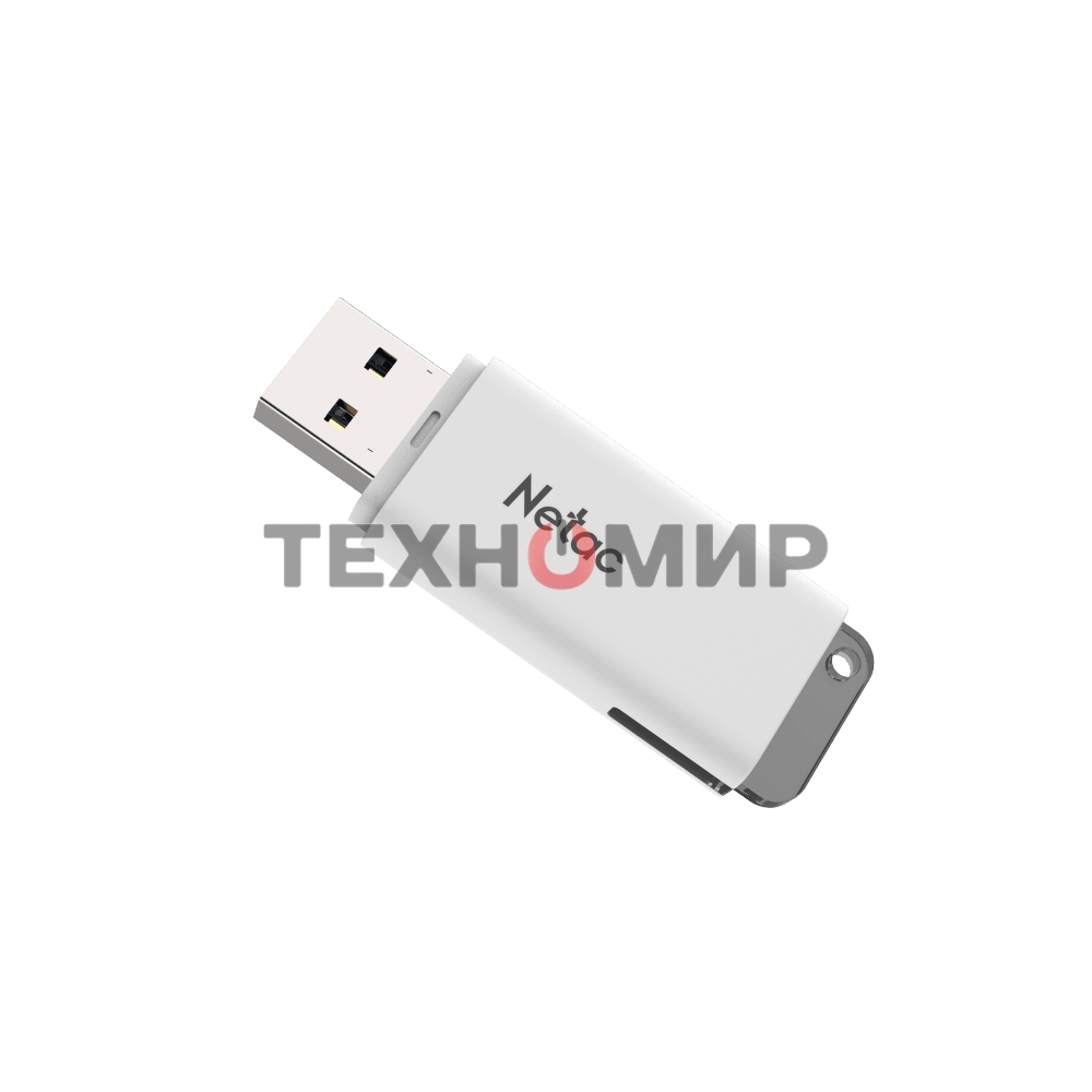 Флешка USB Netac U185 (NT03U185N-032G-20WH), 32Gb, USB 2.0, R/W 25/10, белый/серый