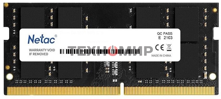 Оперативная память NETAC Basic, DDR4, 8GB (1x8GB), 2666MHz, CL19, SO-DIMM