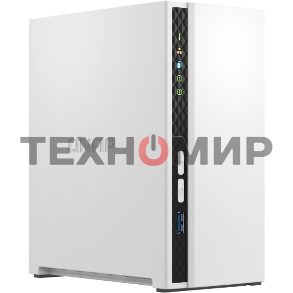 Сетевое хранилище SMB QNAP TS-233 NAS 2 HDD trays. ARM 4-core Cortex-A55 2.0GHz, ram 2 Gb (max), 1x1GbE, 2xUSB 2.0 port,1xUSB 3.2 Gen 1