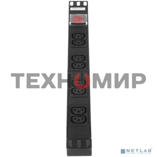 Блок Gembird EHB8-4, 1 вход С14/8 выходов C13, с защитой для 19