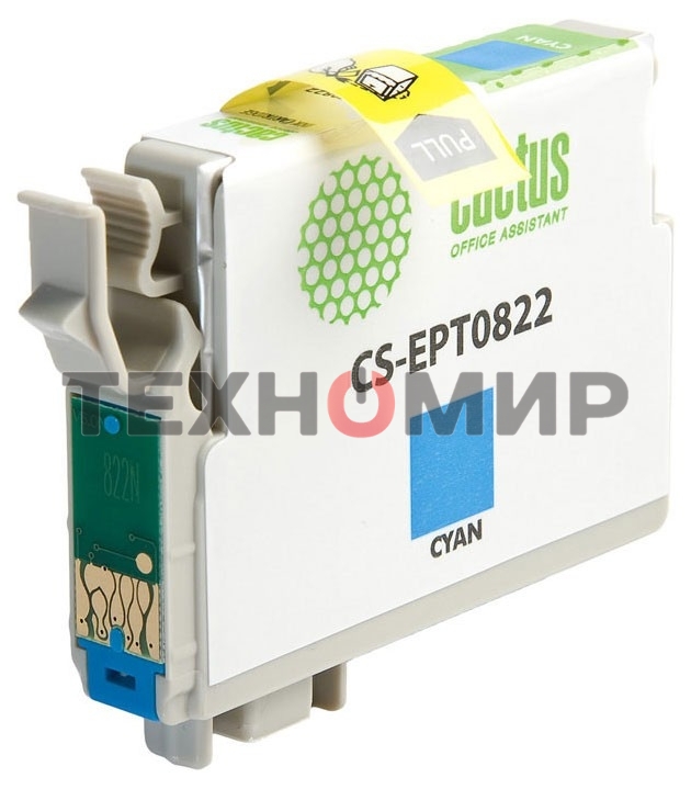 Картридж струйный Cactus CS-EPT0822 (T0822) голубой (13,8 мл) для Epson Stylus Photo R270/290/RX590