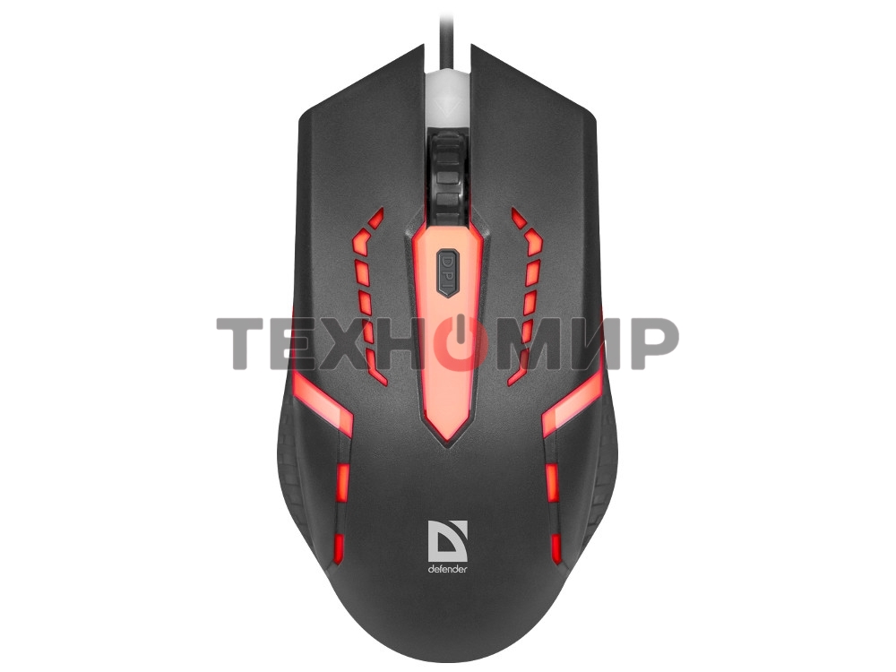 Мышь проводная Defender Hit MB-601 черный, 1200 dpi, USB, кнопки - 4