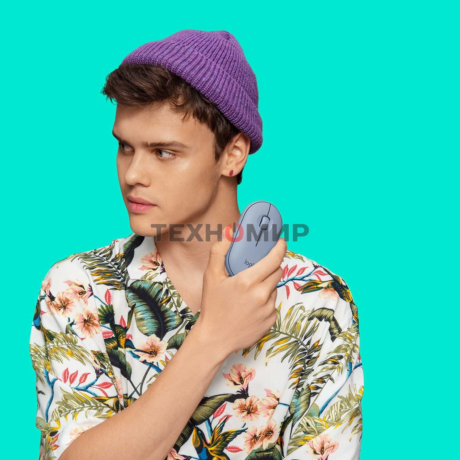 Мышь беспроводная Logitech Pebble M350 серый, 1000 dpi, радиоканал, Bluetooth, USB, кнопки - 3