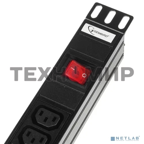 Блок Gembird EHB8-4, 1 вход С14/8 выходов C13, с защитой для 19