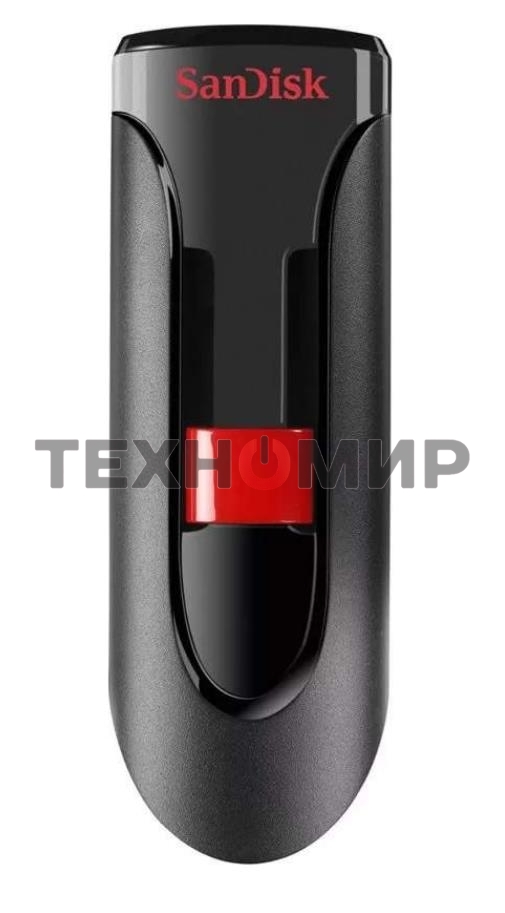 Флешка USB Sandisk CZ60 Cruzer Glide (SDCZ60-032G-B35), 32Gb, USB 2.0, R/W 30/8, черный/красный