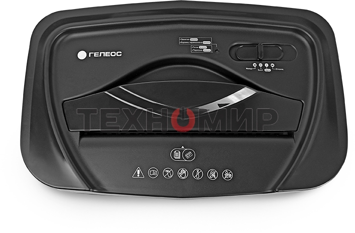 Шредер ГЕЛЕОС УМ22-4 DIN P-4 (4 ур-нь секр.), фрагмент 4х35мм, 14 лист (70г/м2), CD/пл.карты/скрепки/скобы, 22 литра