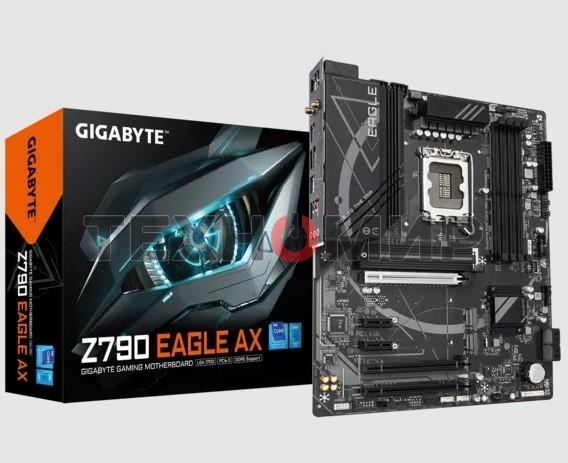 Материнская плата Gigabyte Z790 EAGLE AX, LGA 1700, Intel Z790, 4xDDR5, 4xSATA, 3xM.2, 1xPCIe 3.0 x1, 1xPCIe 4.0 x4, 1xPCIe 5.0 x16, 1xHDMI, 1xDP, 1x 2.5Gb LAN, 2xUSB-A 2.0, 4xUSB-A 3.2 Gen 1, 1xUSB 3.2 Gen 2, 7.1, ATX