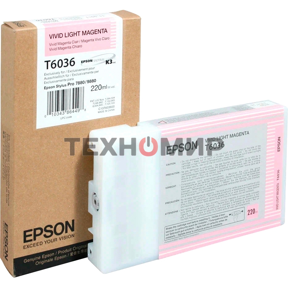 Картридж струйный Epson C13T603600 светло-пурпурный для Epson St Pro 7880/9880 (220мл)