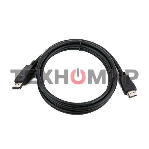 Кабель Cablexpert DisplayPort->HDMI, 5м, 20M/19M, черный, экран, пакет