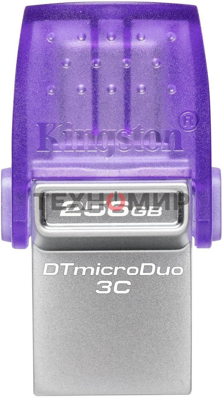 Флешка USB Kingston DataTraveler microDuo 3C (DTDUO3CG3/256GB), 256Gb, USB 3.2 Gen 1/Type-C, R/W 200/15, фиолетовый