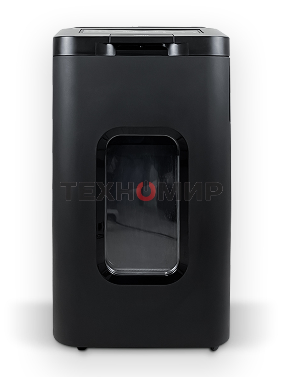 Шредер Heleos АП55-4 черный с автоподачей (секр.P-4) фрагменты 400лист. 55лтр. скрепки скобы пл.карты