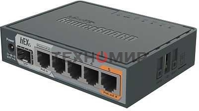 Маршрутизатор PoE MikroTikRB760iGS2 ядра (880 МГц), 5х 1G RJ45, SFP, USB, MicroSD, раздача PoE (HEX S)