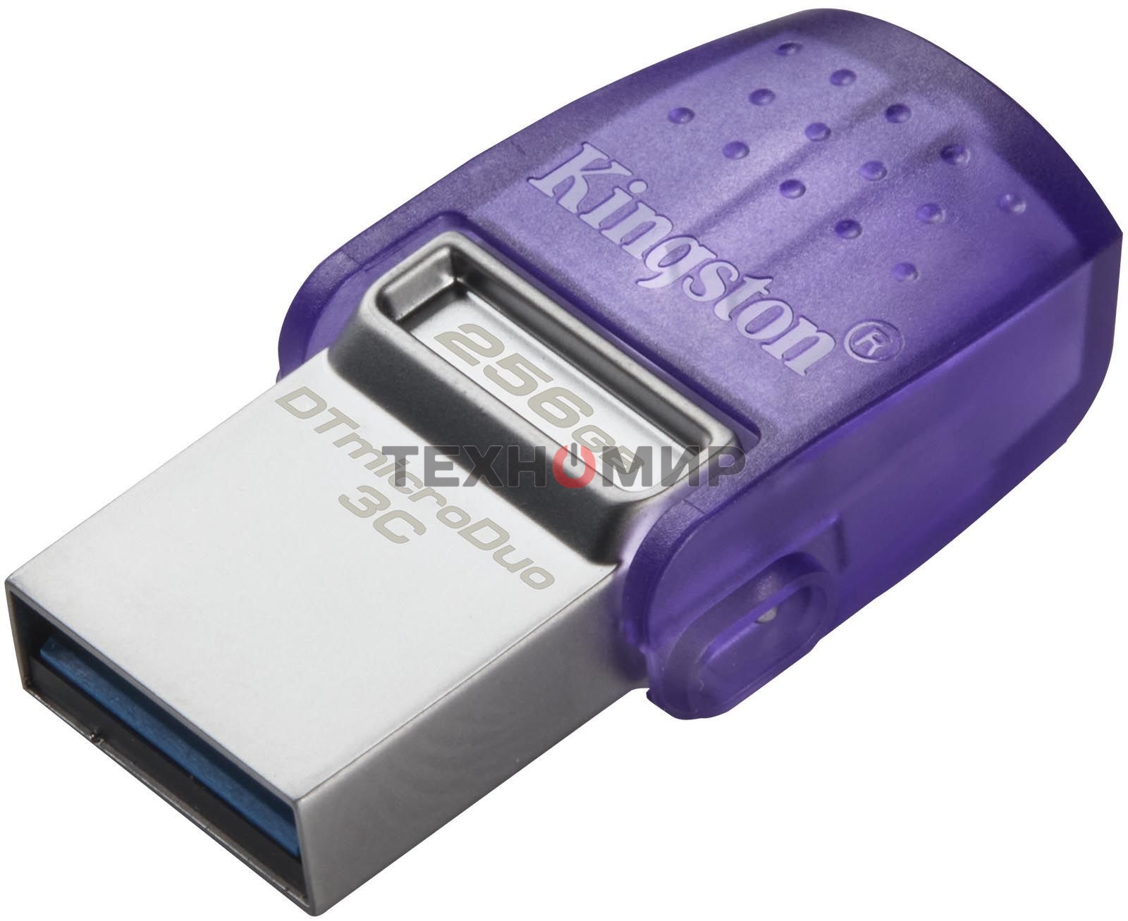 Флешка USB Kingston DataTraveler microDuo 3C (DTDUO3CG3/256GB), 256Gb, USB 3.2 Gen 1/Type-C, R/W 200/15, фиолетовый