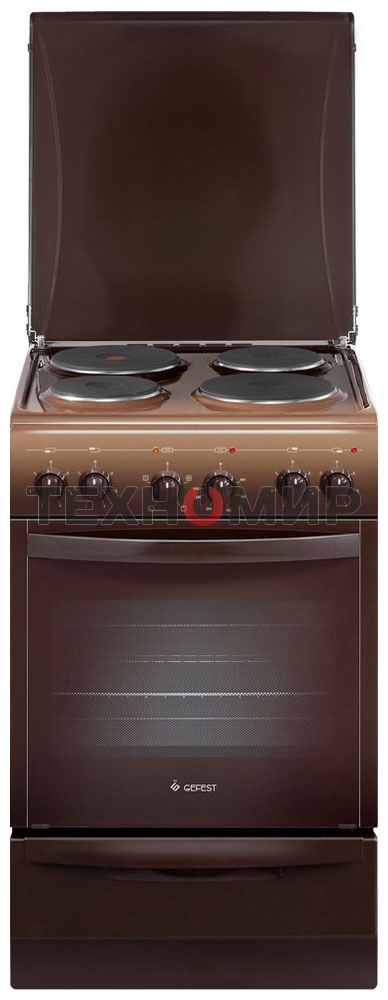 Плита электрическая Gefest 5140-01 0001 коричневый, конфорок 4 электрических, духовка 55 л, 50 см x 85 см x 58.5 см