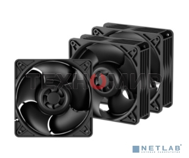 Комплект вентиляторов для корпуса Arctic S12038-4K 3 Pack черный, 120 мм, 4000 об/мин, 4 pin
