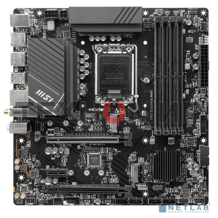 Материнская плата MSI PRO B760M-A WIFI, LGA 1700, Intel B760, 4xDDR5, 4xSATA, 2xM.2, 1xPCI-E 4.0 x16, 1xPCI-E 4.0 x4, 2xHDMI, 2xDP, 1x2.5Gb LAN, 2xUSB-A 2.0, 2xUSB 3.2 Gen 1, 2xUSB 3.2 Gen 2, 3x3.5 мм, 7.1, Micro-ATX