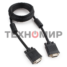 Кабель Gembird/Cablexpert VGA Premium,15M/15M, 1.8м, тройн.экран, феррит.кольца, черный, пакет