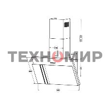 Вытяжка наклонная Centek CT-1826-60 белый, 60 см, 600 куб. м/ч, 69 дБ
