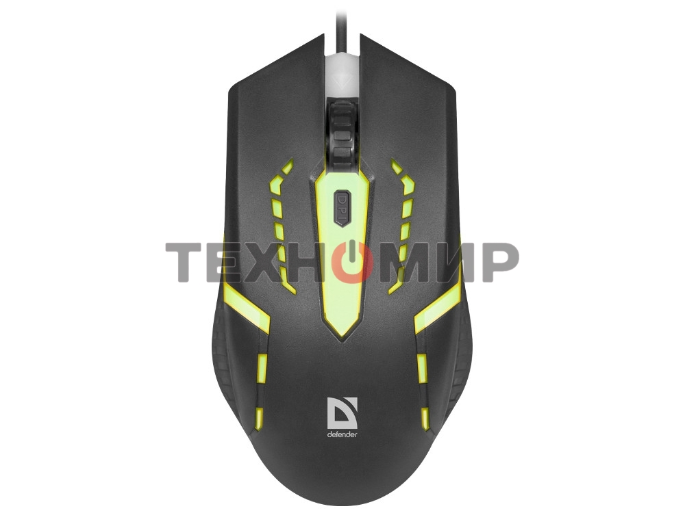 Мышь проводная Defender Hit MB-601 черный, 1200 dpi, USB, кнопки - 4
