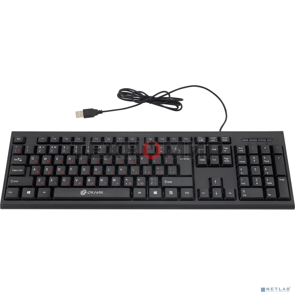 Комплект клавиатура + мышь Oklick 630M клав:черный мышь:черный USB