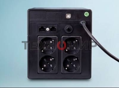 Источник бесперебойного питания PowerMan Smart Sine 1000 черный (Pure Sine Wave/LCD Display/USB/Software/RJ11/45)