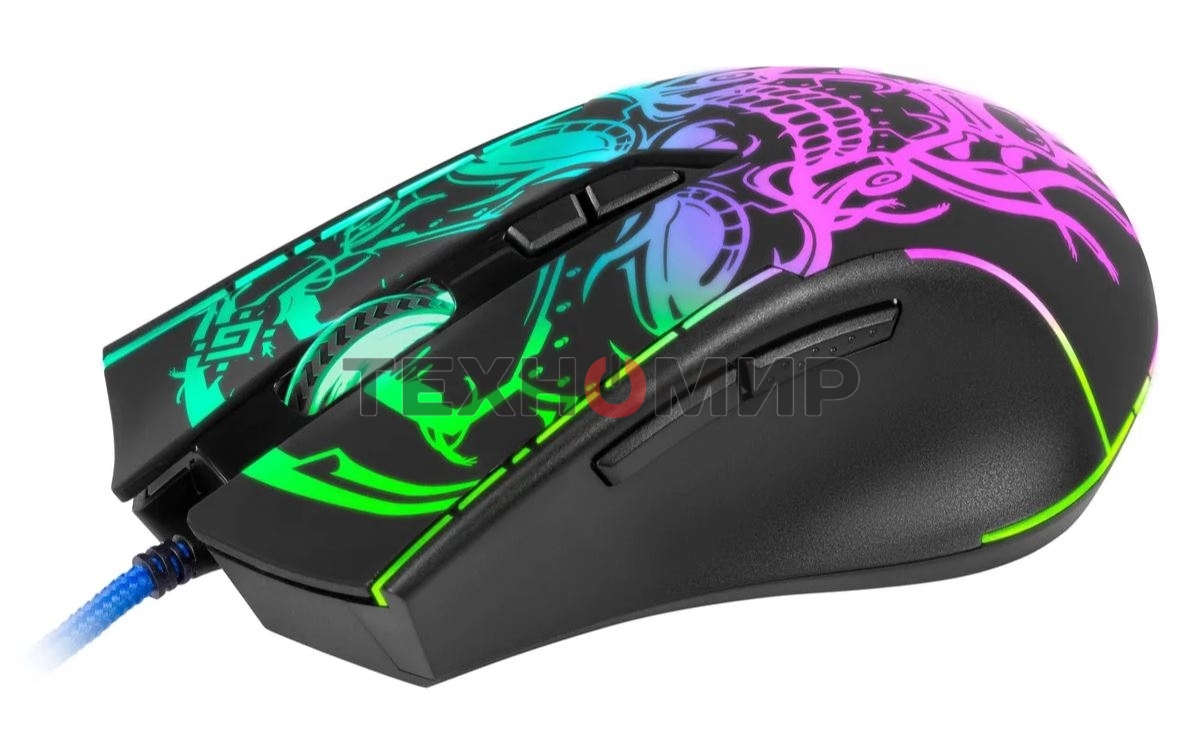 Мышь проводная Defender Bulletstorm GM-928 черный, 7200 dpi, USB, кнопки - 7