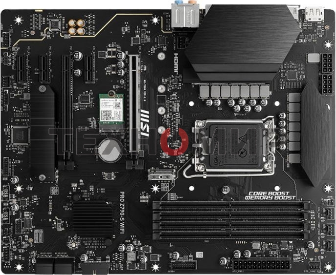Материнская плата MSI PRO Z790-S WIFI, LGA 1700, ATX, 4xDDR5, 1xPCIe 5.0 x16, 4xM.2, 4xSATA, 1xHDMI, 1xDP, 2.5 Gigabit Ethernet, 7.1 аудио