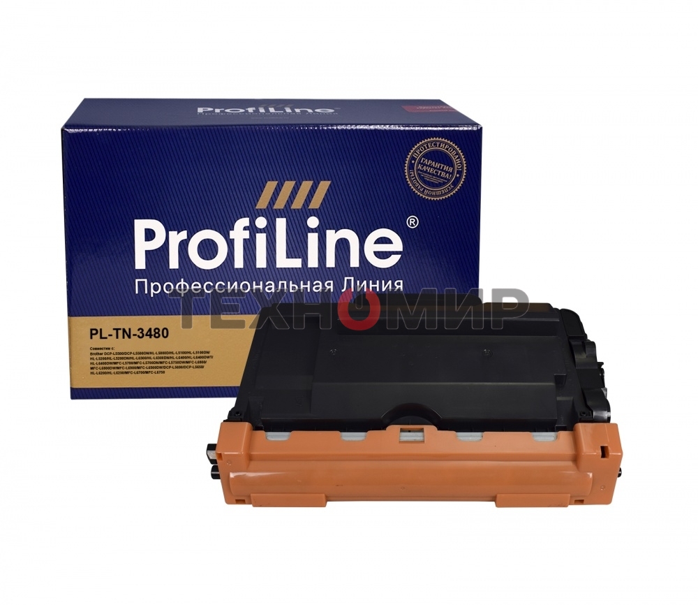 Картридж ProfiLine PL-TN-3480 для принтеров Brother HL-L5000D/5100DN/5200DW/6300DW/6400DW/6400DWT/DCP-L5500DN/6600DW/MFC-L5700DN/5750DW/6800DW/6900DW 8000 копий