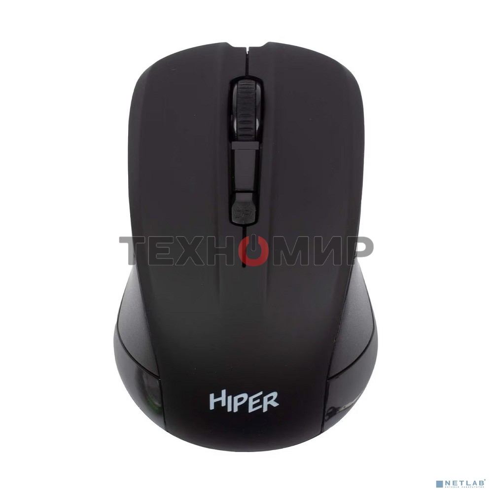 Мышь беспроводная HIPER HOMW-101-BT черный, 1600 dpi, радиоканал, USB, кнопки - 4