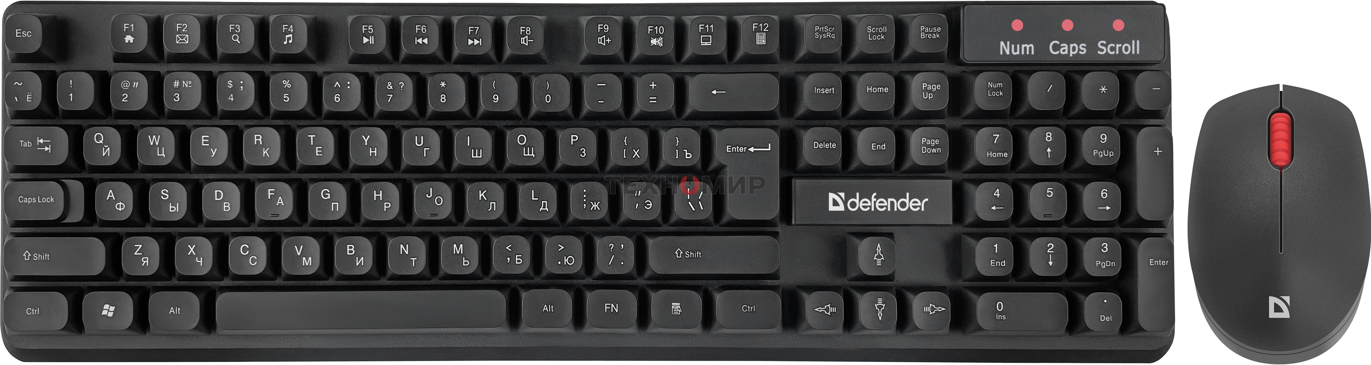 Комплект клавиатура+мышь Defender Milan C-992 беспроводной, USB, 1000 DPI, чёрный