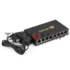 Коммутатор неуправляемый ExeGate EDGS-1008D (8-портовый гигабитный UTP 10/100/1000 Base-T, металлический корпус, с функцией энергосбережения (Green Ethernet Technology), настольный/настенный))