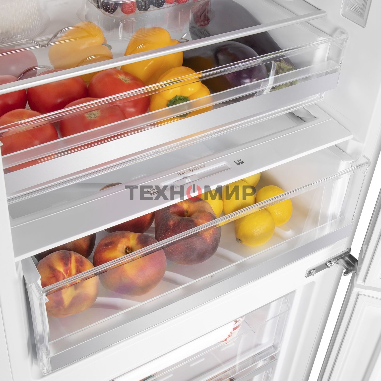 Холодильник Maunfeld MFF200NFW белый глянц. двухкамерный 271/106л морозилка снизу