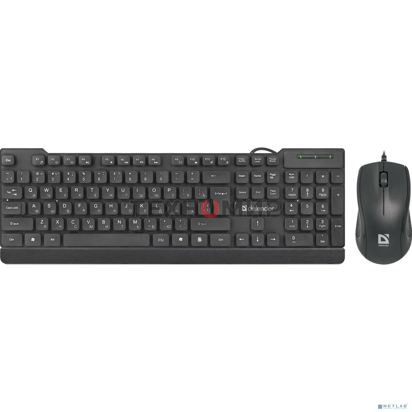 Комплект клавиатура+мышь Defender York C-777 проводной, USB, 1000 DPI, чёрный