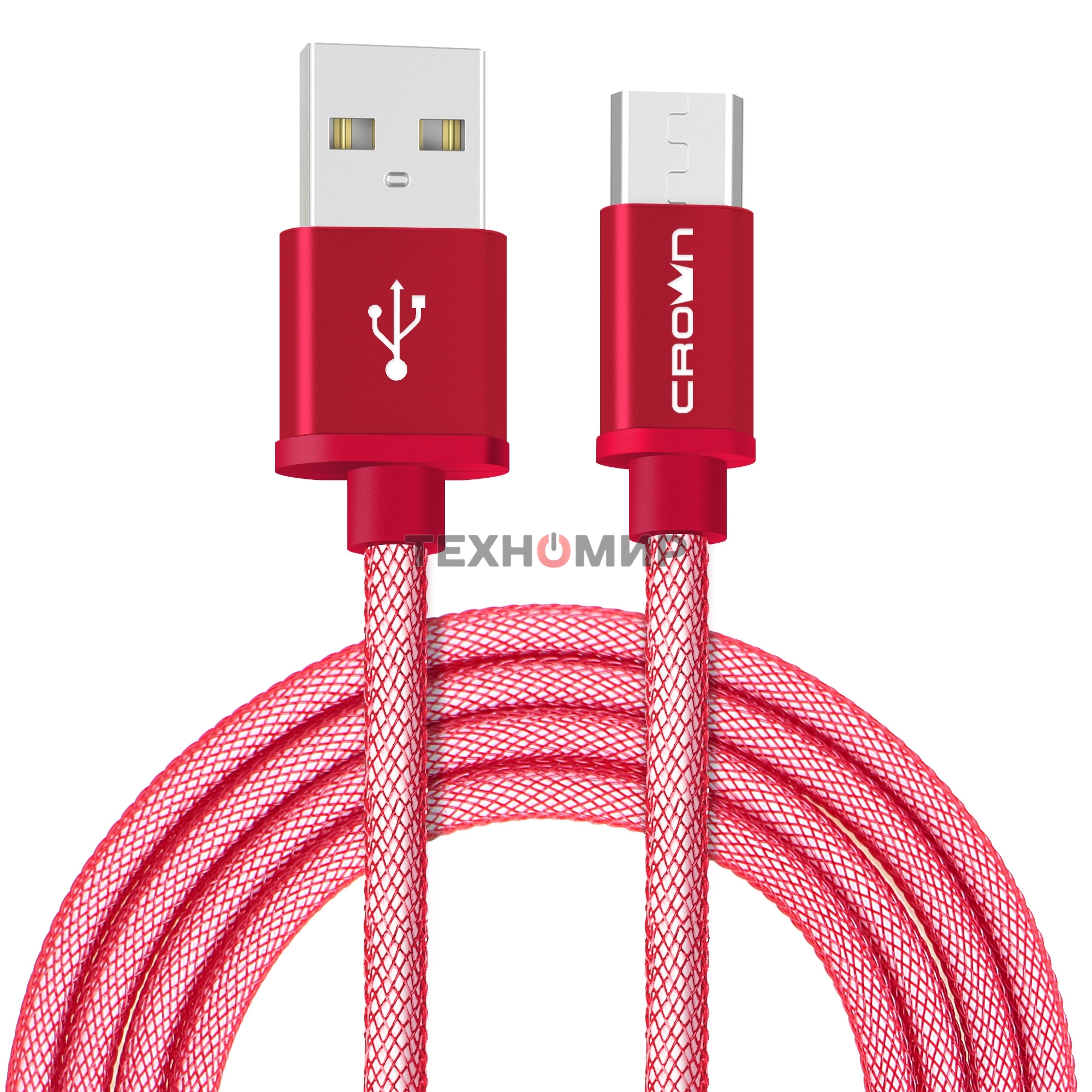 Кабель Crown USB - microUSB CMCU-3072M red