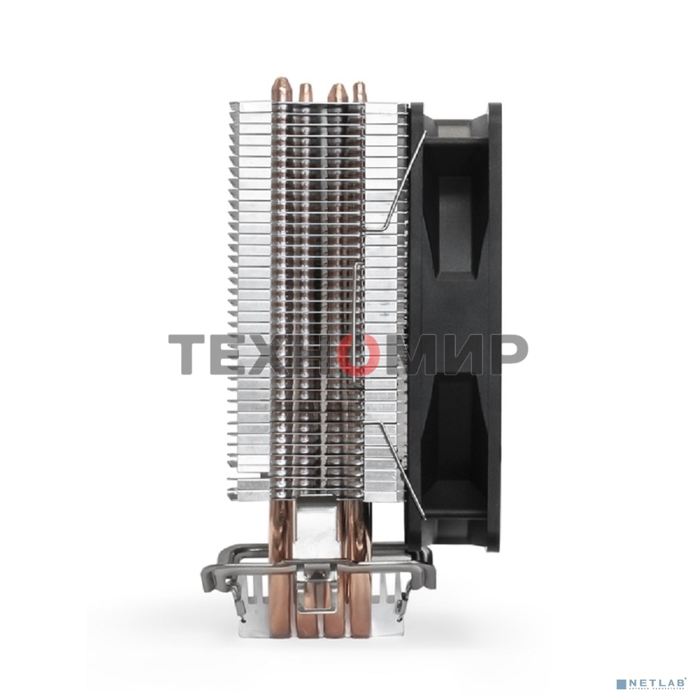 Кулер для процессора ExeGate Wizard EXX400V2-PWM.FRGb серебристый, 120 мм, алюминий/медь, 2400 об/мин, 24 дБ, 4 pin, 140 Вт, 155 мм