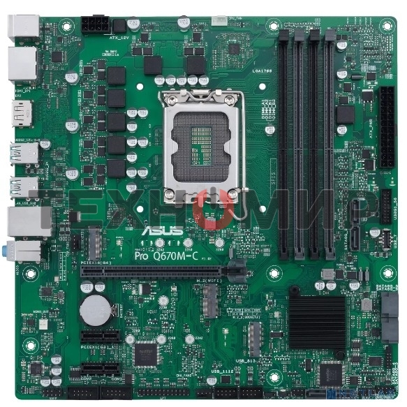 Материнская плата ASUS Pro Q670M-C-CSM, LGA 1700, Intel Q670, 4xDDR5, 6xSATA, 2xM.2, 1xPCIe 4.0 x16, 1xHDMI, 2xDP, 1x1Gb LAN, 4xUSB-A 3.2 Gen 2, 3x3.5 мм, 7.1, mATX