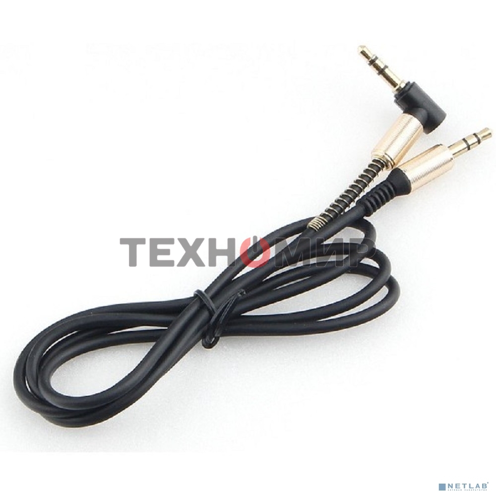 Кабель Cablexpert аудио 90˚ CCAB-02-35MML-1MB. 3.5 Jack (M)/3.5 Jack (M), черный, 1м, блистер
