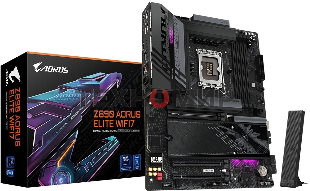 Материнская плата Gigabyte Z890 AORUS ELITE, LGA 1851, Intel Z890, 4xDDR5, 4xSATA, 4xM.2, 1xPCI-E 5.0 x16, 2xPCI-E 4.0 x4, 1xDP, 1xUSB-C (видео), 1x 2.5Gb LAN, 4xUSB-A 2.0, 3xUSB-A 3.2 Gen 1, 2xUSB-A 3.2 Gen 2, 1xThunderbolt 4, 2x3.5 мм, TOSLINK (S/PDIF),
