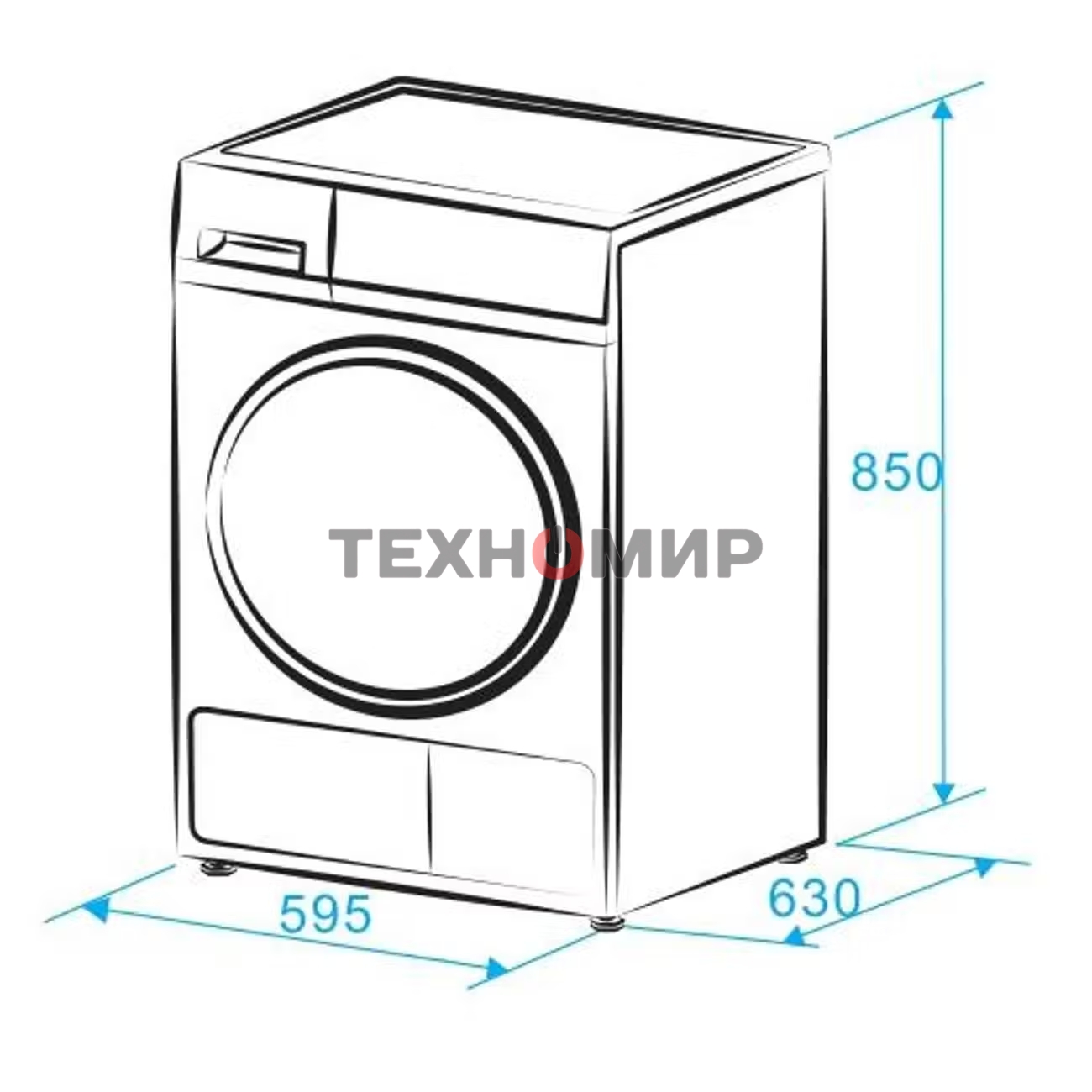 Сушильная машина MONSHER MDM 631 Blanc белый, 8 кг, сушка - тепловой насос, программ - 16, 59.5 x 84.5 x 62.5 см