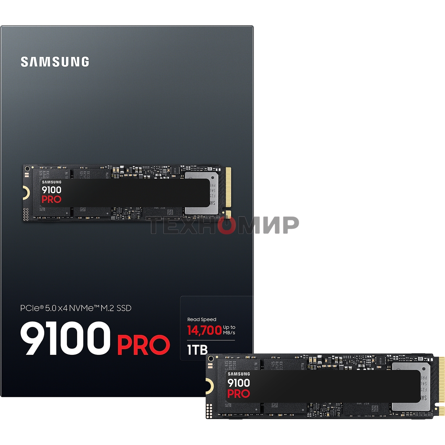 Накопитель SSD 1Tb Samsung 9100 PRO, M.2, PCI-E 5.0 x4, TLC 3D NAND [R/W - 14800/13400 Mb/s]