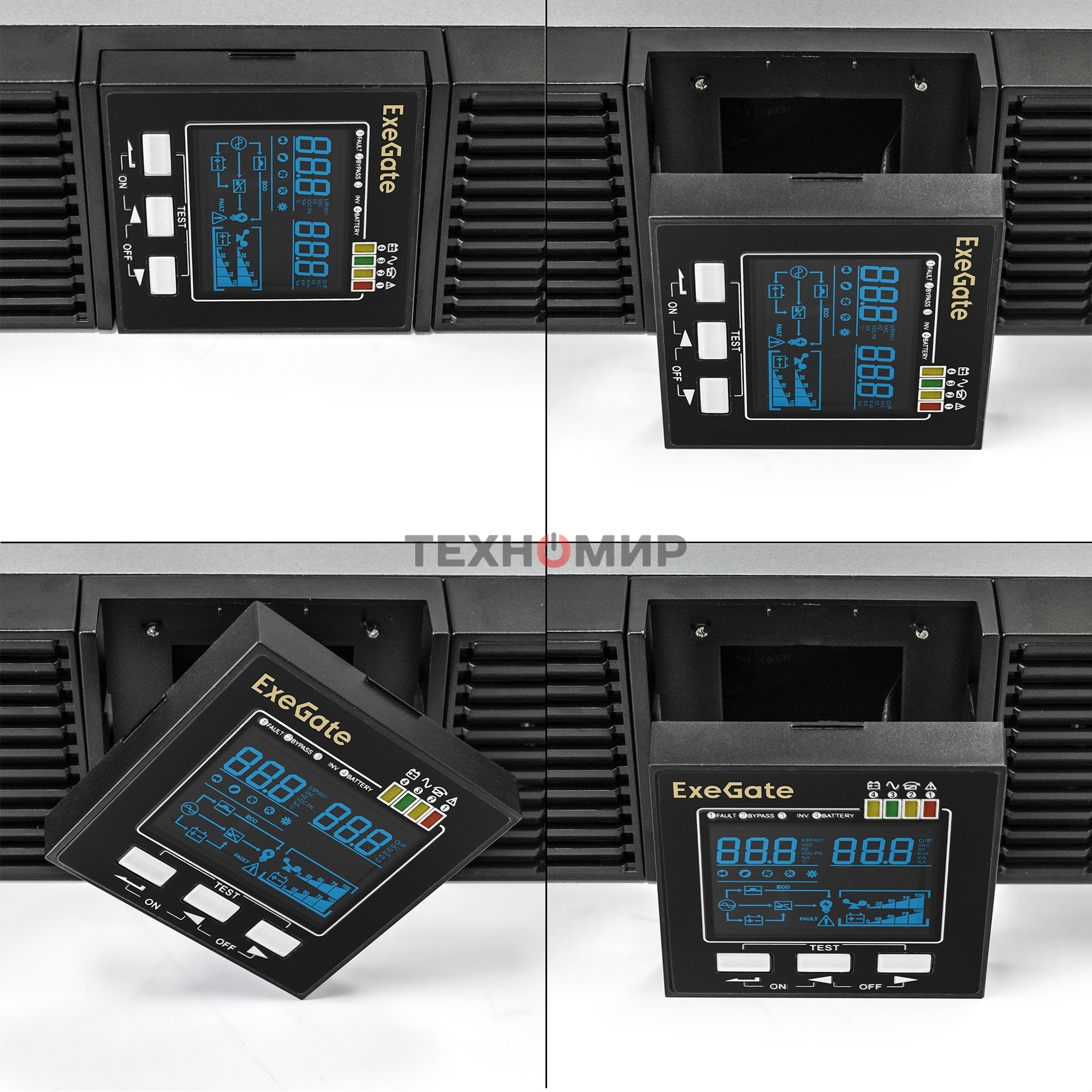 Источник бесперебойного питания On-line ExeGate PowerExpert ULS-2000.LCD.AVR.1SH.2C13.USB.RS232.SNMP.2U 2000VA/2000W, On-Line, PF=1, LCD, 1*Schuko+2*C13, RS232, USB, SNMP-slot, Rackmount 2U/Tower, металлический корпус, черный
