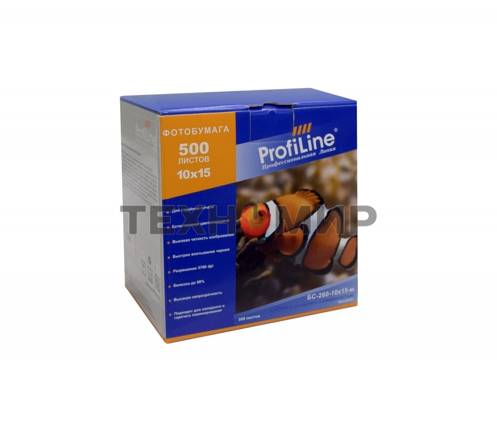 Фотобумага микропористая сатин БС-260-10х15-м-500, 260 г/м2, 10х15, 500 л, 5760 dpi (Mi) ProfiLine