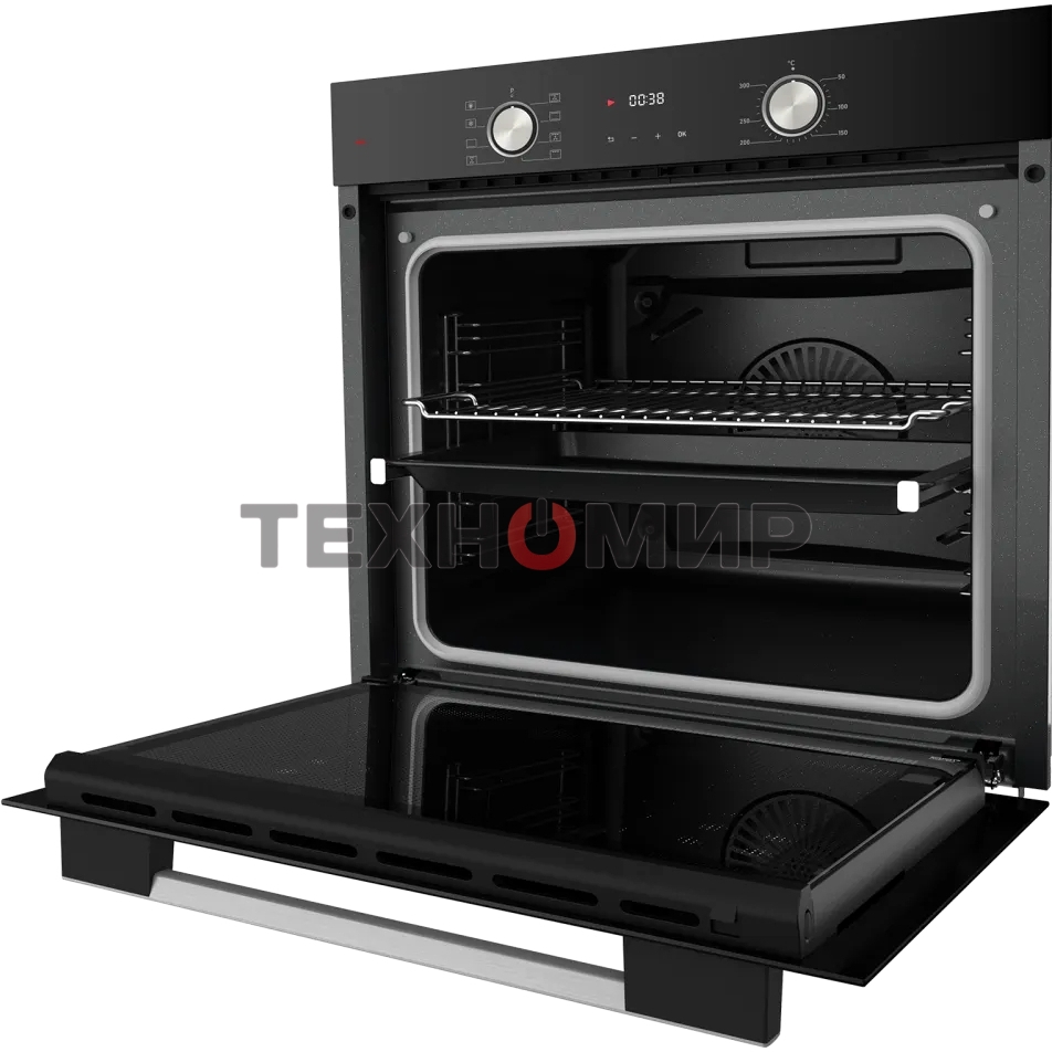 Встраиваемый духовой шкаф Kuppersberg HO 608 B электрический, High-Tech, 60 см, объем 80 л, 8 режимов, поворотное управление, макс. Температура 300 градусов, дисплей, таймер, черный