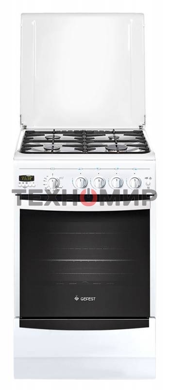Плита газовая Gefest ПГ 5100-04 белый, конфорок 4 шт, духовка 52 л, 50 см x 85 см x 58.5 см