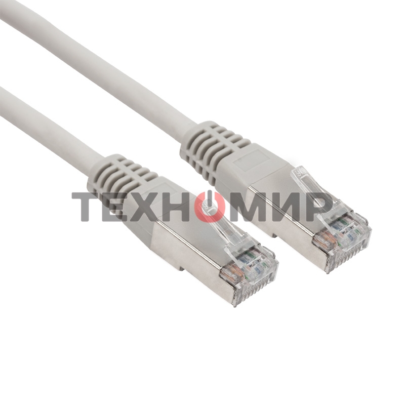 Пaтч-корд Rexant F/UTP, cat.6, RJ45-RJ45, экранированный, PVC серый, 1м